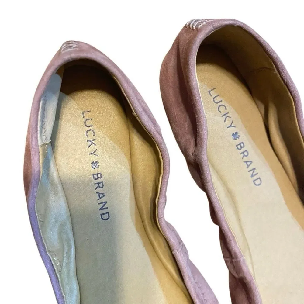 Lucky Brand Emmie ballet flat in a mauve or dusty pink suede material 6.5 - Picture 5 of 7